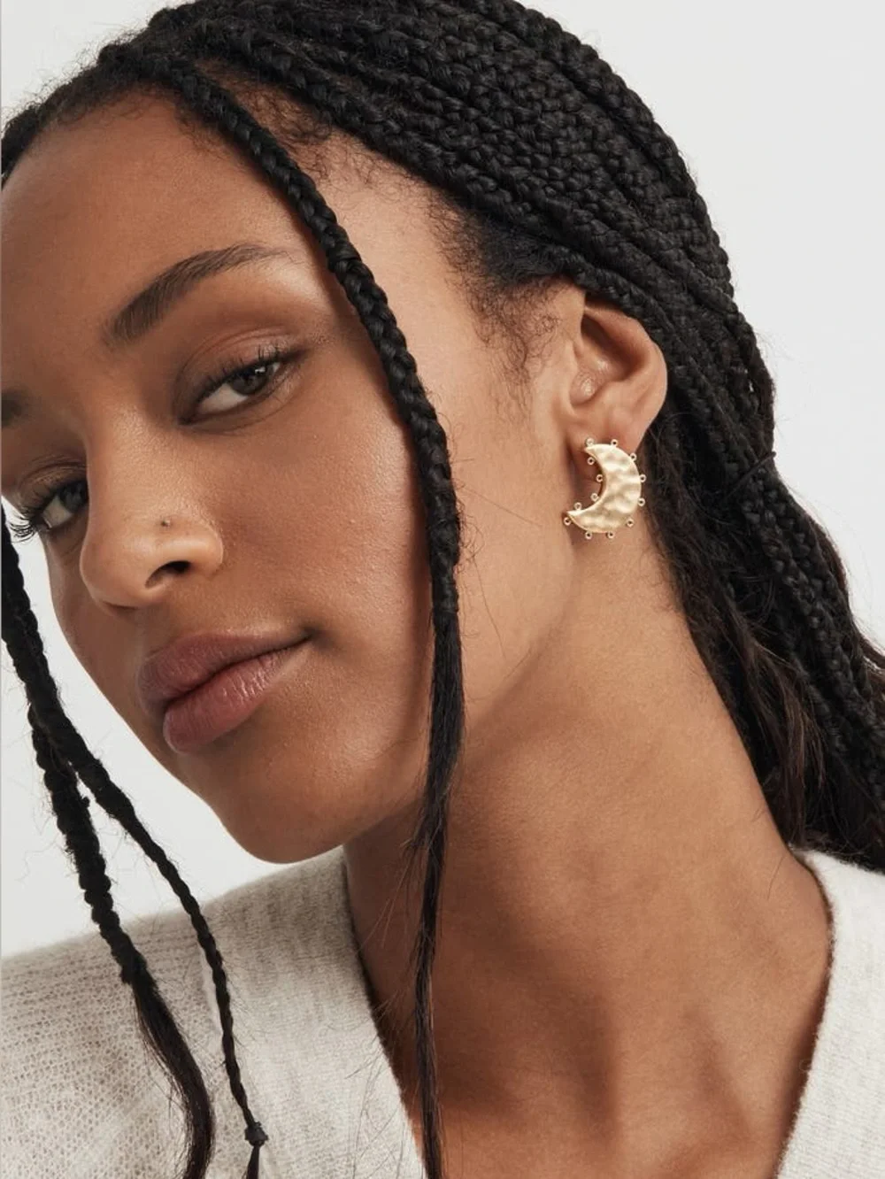 MADEWELL Celestial Crescent Moon Stud Earrings